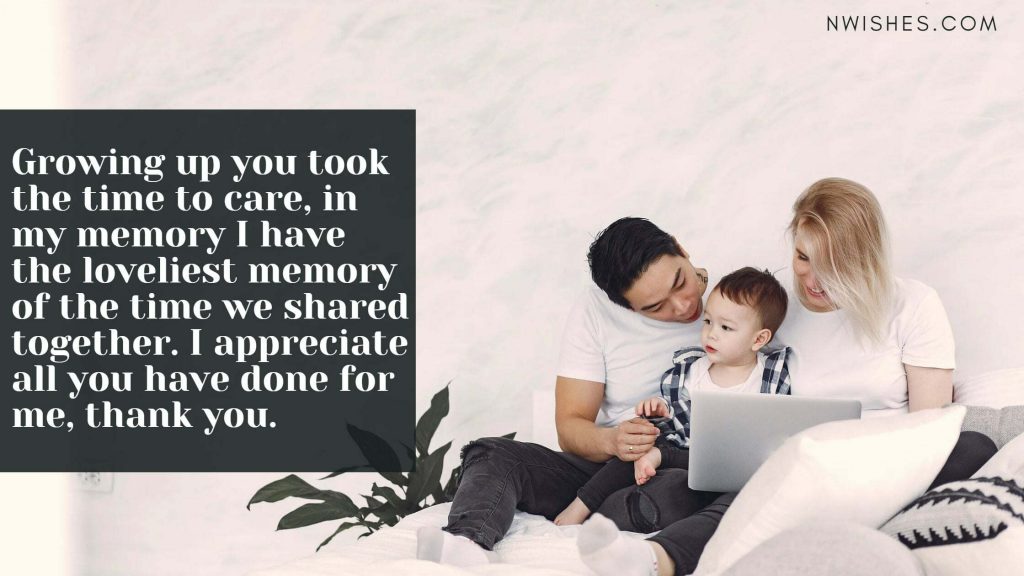 Thank You Messages to Parents from Son